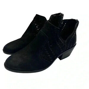 Vince Camuto Girls leather Ankle Boots Size 4, Black Zip Up Back.  BRAND NEW